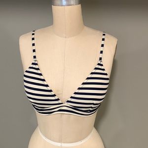 J. Crew Cream and Navy Striped Bikini Top.